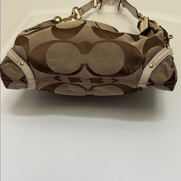 Coach Brown Monogram Shoulder Bag with Gold Hardware - Picture 4 of 13